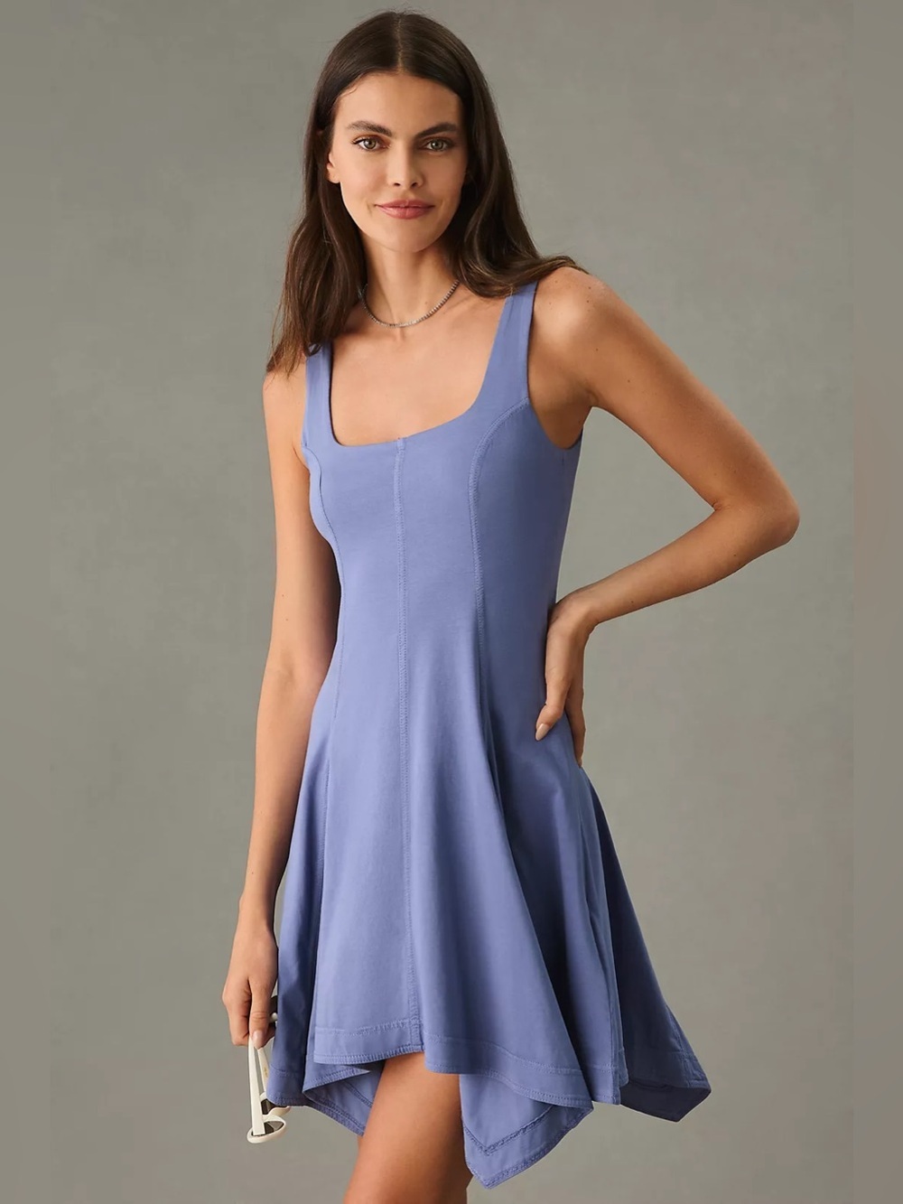anthropologie daily practice hankerchief hem mini swing dress